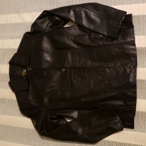 TIMBERLAND BLACK LEATHER BLAZER POCKETS MEDIUM